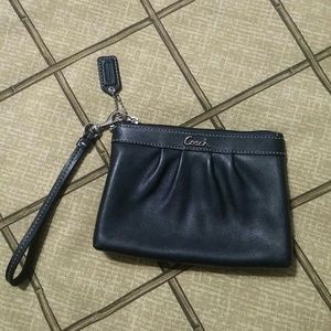 Authentic Coach Black Leather Wristlet